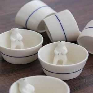 북극곰 사케컵 한쌍 곰돌이 찻잔 다기세트 차 휴대용 목욕하는 소주잔 독특한 술잔 집들이 다도