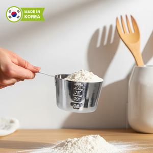 국내생산 올 스텐 계량컵 200ml 샷잔 쌀컵 소스그릇