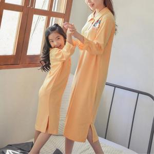 엄마 딸 어린이 여아 커플 실내복 카라 원피스 잠옷 30대패션