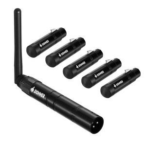 도너 DMX512 무선 컨트롤러 Dfi DJ 2.4G DMX 5 수신기 쇼트 버전, 라이트 돔 및 LED 스테이지 디스코 파티 바 조명을 위한 송신기 조명 제어 1개 포함 6PCS 블랙