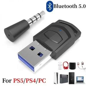 블루투스동글이 PS5PS4 게임 콘솔 개 헤드셋용 블루투스 오디오 어댑터 무선 헤드폰 수신기 2 in 1 USB 50