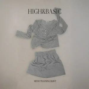 핫핑 [하이베이직] HB-027 메쉬 밴딩 트레이닝 스커트 (속바지내장)