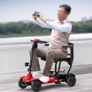 4륜 노인용 접이식 전기차 전동차 스쿠터 경량 초경량