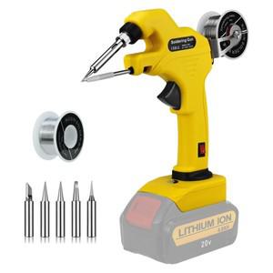 30W 무선 납땜 인두 키트 Dewalt 20V 배터리용 5개 솔더 팁이 포함된 빠른 예열 없음)