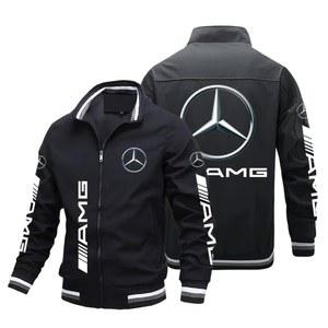 항공 잠바 점퍼 자켓 남성용 벤츠 로고 프린트 재킷 바람막이 탑 레이싱 팀 AMG 오토바이 바이크 남성 의류 가을