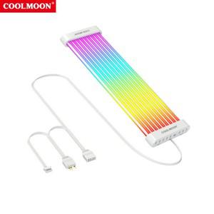 COOLMOON 그래픽 카드 ARGB LED PC 마더보드 동기 케이블 네온 레인보우 전원 공급 장치 5V 3 핀 8P 24 C20