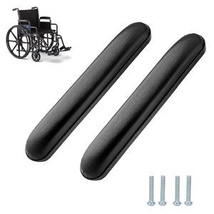 HMZ 길이 패딩 팔걸이 블랙 13-7/8인치 롱 휠체어 및 운송 의자 팔 쿠션, 블랙(1쌍) 모든 브랜드와 호환(13-7/8인치)
