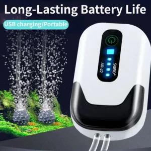 휴대용기포기 낚시 기포 발생기 수족관 산소 공기 펌프 120 압축기 물고기 탱크 USB 충전 휴대용 배기 저소