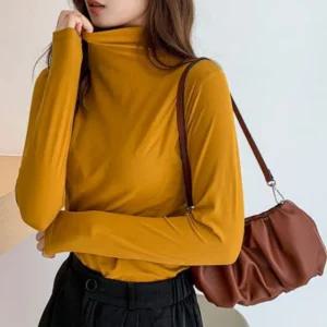 여성 목폴라 긴팔티셔츠 베이직 스판 레이어드 10컬러 봄가을 데일리룩 겨울 이너 활용