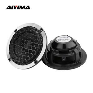 AIYIMA 2Pcs 3 인치 4 옴 8 15W 미드레인지 스피커 양모 분지 알루미늄 프레임 자동차 홈 시어터 풀