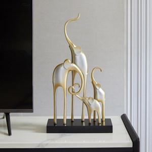 행운 엔틱 조각상 코끼리가족 48cm 풍수인형 가족 가족코끼리 개업 콘솔 초대형 상징