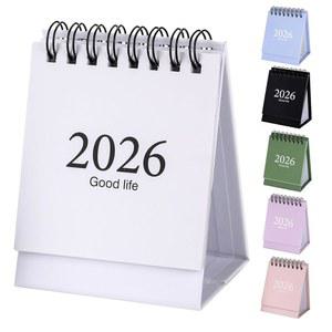 미니 데스크 캘린더 2026-2027, 2026년 1월부터 2027년 7월까지, 19개월 스탠딩 플립 스몰 트윈 와이어 바인딩과 홈 오피스 스쿨용 스티커(화이트)