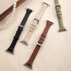 애플워치 가죽 스트랩 (슬림) 44mm 여성용 손목 밴드 아이워치 시리즈 9 8 7 6 5 4 3 SE 울트라 2