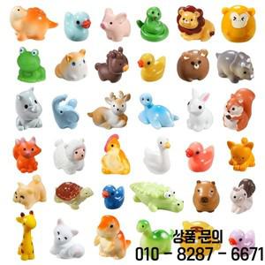 미니 송진 동물 작은 피규어 벌크 마이크로 요정 조경 액세서리 36 개