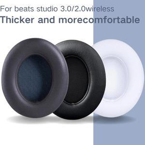 Beats Studio 3 무선 헤드폰용 교체용 이어패드 두께를 더한 부드러운 단백질 가죽
