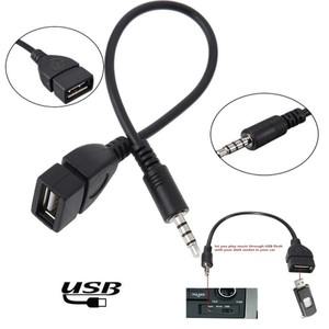 자동차 오디오 케이블 OTG 여성 어댑터 Aux USB MP3 재생 디코더 플래시 드라이브 음악 3.5MM