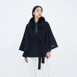 베스띠벨리 울혼방핸드메이드폭스케이프코트 24FW47647YS 325305
