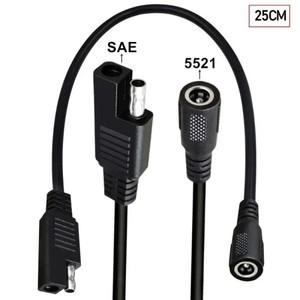 SAE to DC 5.5x2.1 전원 코드 자동차 태양 전지판 및 바이크 오토바이 5521 케이블 전력선