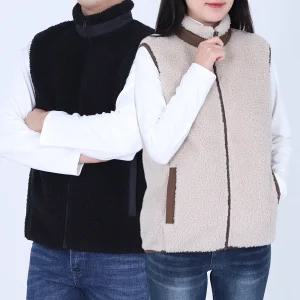 가을 겨울 여성 양모조끼 뽀글이 후리스 양털 베스트 털조끼 경량 집업 보온 플리스 방한 커플 간절기 융털 바람막이