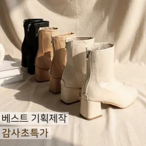 [바닐라슈][기획특가] 루비드 소프트 여성 스판 백지퍼 앵클부츠(6cm)