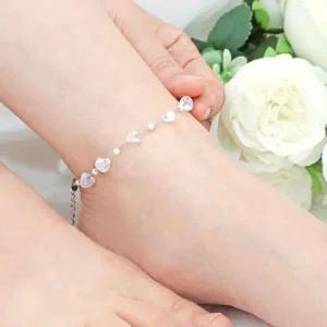 써지컬 스틸 문스톤 원석 체인 패션 발찌-WF695F8