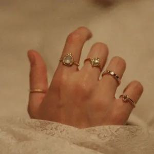 GGD (5pcs) 물방울 원석 반지세트-W9E3FF9