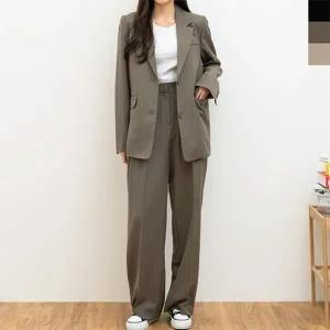 JJM-SS204 여자오버핏자켓와이드슬랙스세트