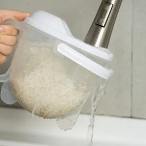 아이디어 주방 과일 워싱 반자동 세척통 쌀 씻는 도구