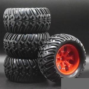 KovDem 5가지 색상 RC 고무 스펀지 타이어 휠 림 HSP 1:10 몬스터 빅풋 트럭 88005 94111 94108 94188(빨간색)