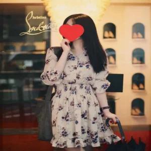 여자 여름 로맨틱 미니원피스 A라인 플라워패턴 반팔