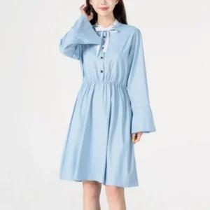 JJM-SS281 원피스 가을원피스 여자레이스넥긴팔원피스