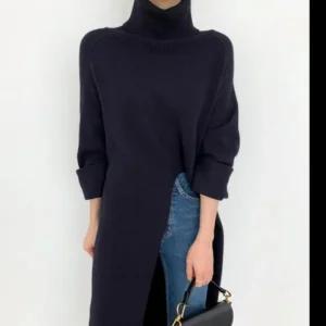 앞절개 데일리 나들이 롱니트원피스 가을 니트원피스 하객룩 간절기 폴라