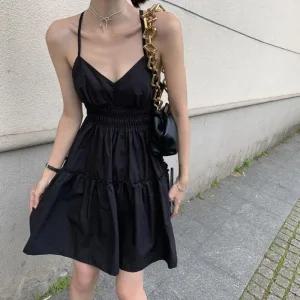 나시 원피스 바캉스 비치룩 프릴 뷔스티에 스모킹
