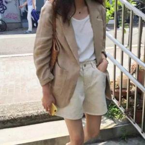 여성 봄가을 자켓 마이 루즈핏 패션 여름 린넨자켓 긴팔 20대봄코디 캐주얼룩 데일리