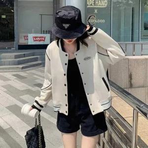 여자 야구 얇은점퍼바시티자켓 예쁜점퍼여성 대학생 룩 가을 여자블루종봄아우터 야구