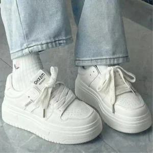 여자 여성운동화추천 통굽 흰색운동화 캐주얼 키높이신발 키높이 4.5cm 여성운동화 여