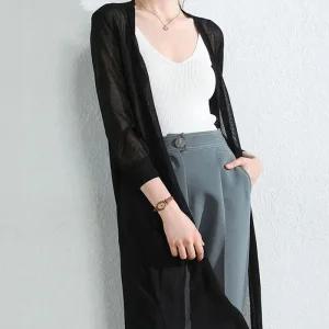 [오노마] ONM 시스루 롱 가디건 여성 데일리룩 오피스룩 간절기