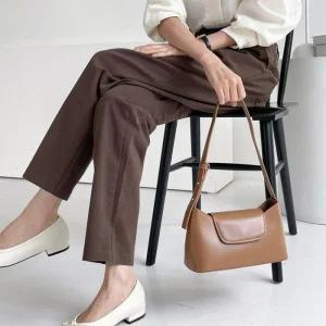 여자 가을 일자 세미배기 면바지 밴딩 슬랙스_4