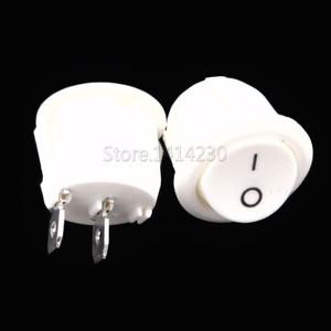 10PCS 23mm 직경 큰 라운드 로커 스위치 KCD1-105 흰색 2 핀 ON-OFF 10A125V 6A250V