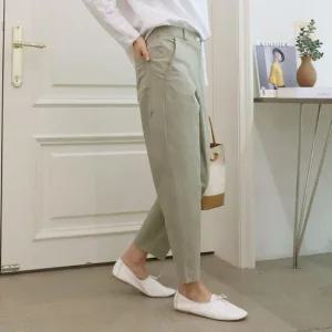 여자 봄 데일리 편한바지 배기핏 코튼 스판 팬츠_4