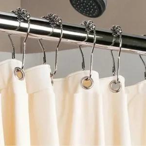 샤워커튼 후크 12pcs 스테인레스 목욕 롤러 욕실 스테인레스 목욕 롤러