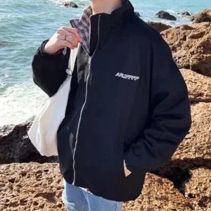 [라일리] Rly 오버핏 양면 체크 자켓 패션 점퍼 남친룩 간절기  41326942)