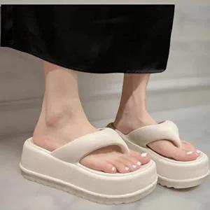 [옷자락]여성 심플 무지 미끄럼 방지 키높이 플랫폼 쪼리 슬리퍼