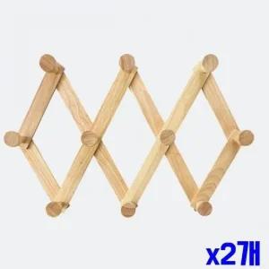도어후크 옷걸이 우드 자바라 특대 X2개 수납걸이 (WFK15D3)