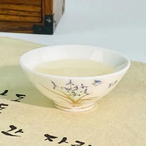 백자 자스민 낮은 도자기 찻잔 다기잔 40ml