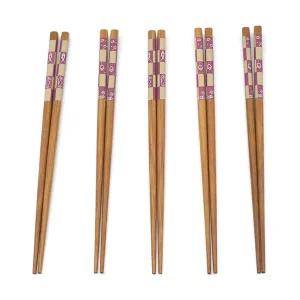 체크 전사 젓가락 일식 저분 5P 세트_24cm