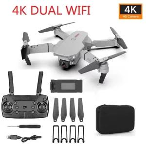 드론액세서리 E88 Pro 드론 8k HD 듀얼 카메라 고도 모드 접이식 미니 WIFI 항공 촬영 RC 쿼드콥터 완구 헬