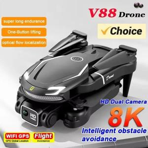 2025  V88 드론 전문 8K HD ESC 카메라 광학  OA 공중 Wifi RC UAV 업그레이드 된 Dron 장난감 성인 선물