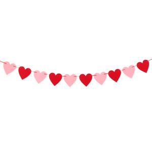 펠트 하트 가랜드 레드핑크 생일 프로포즈 파티 용품
