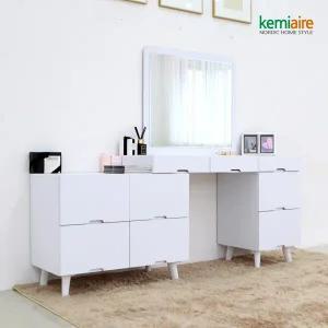 케미에르 로즈그린 화장형 화장대세트(화이트/오크) KGH-751